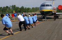 This is the Durham Paramedic team at the plane pull.